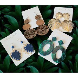 Set Of 4 Pairs Of Handmade Bohemian Earrings